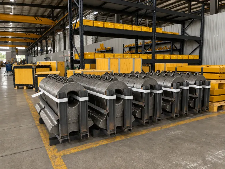 Matched set of shredder hammers racked and strapped for despatch