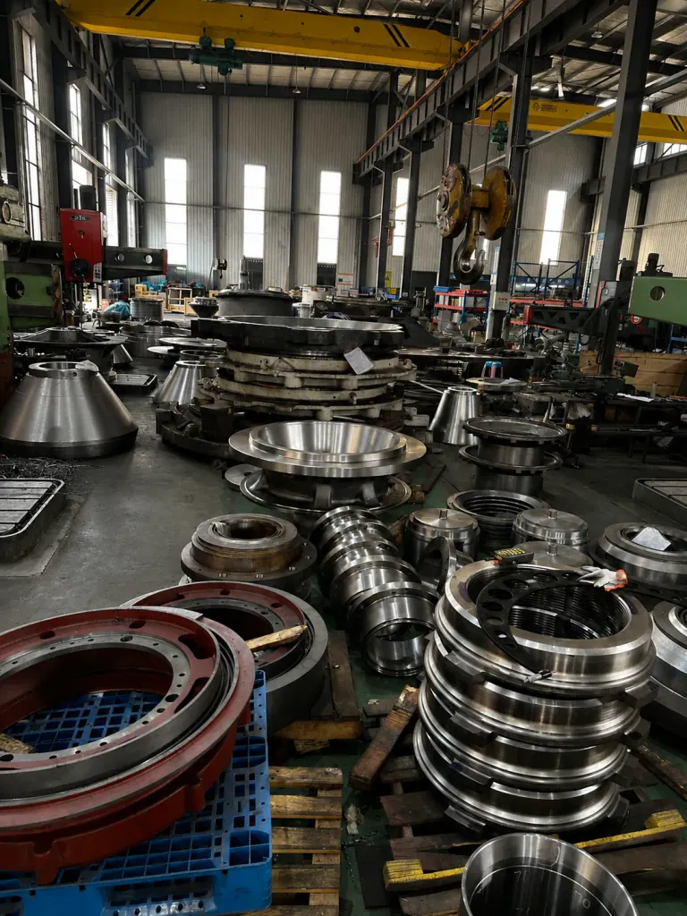 Crusher part set up on a CNC machining centre