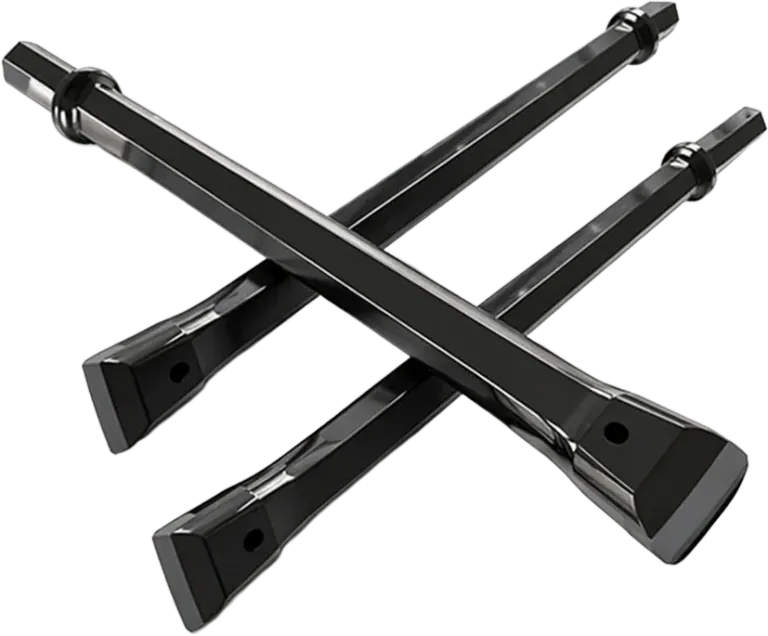 Integral drill steel with hardened tip