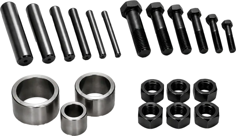 Pins, bushings, bolts and nuts