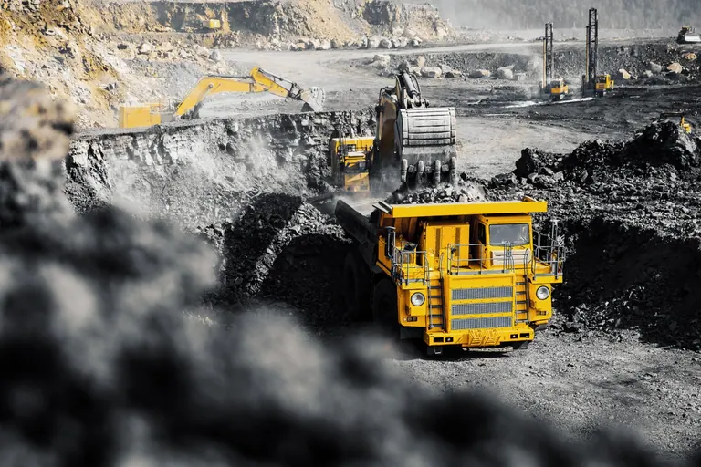 Aerial view of an open-pit mine