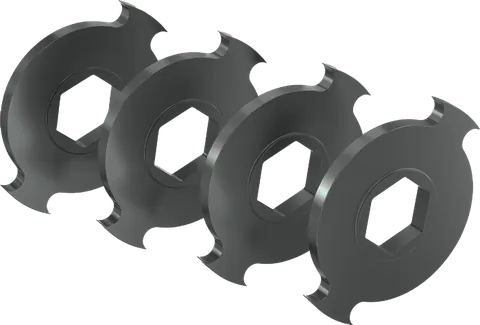 Twin-shaft shredder blade in quenched and tempered alloy steel